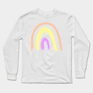 Colorful watercolor rainbow abstract art Long Sleeve T-Shirt